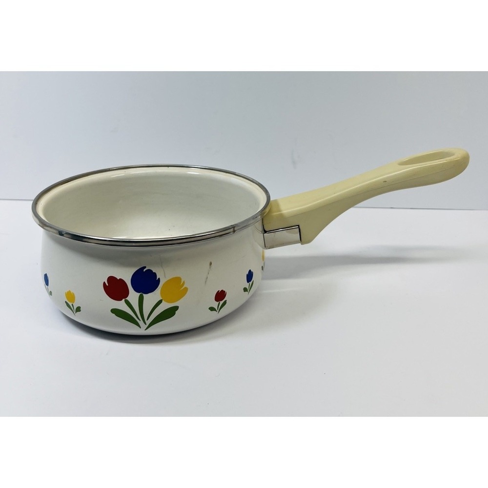 VTG 80s Tulip Tyme Collection Sauce Pan Pot 6" Diameter NO LID See Photos